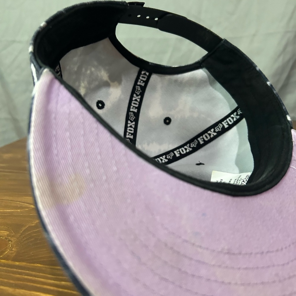 Fox Head Racing Free Fallin Baseball Cap Adjustable Hat Black Magenta Tie Dye - Picture 7 of 8